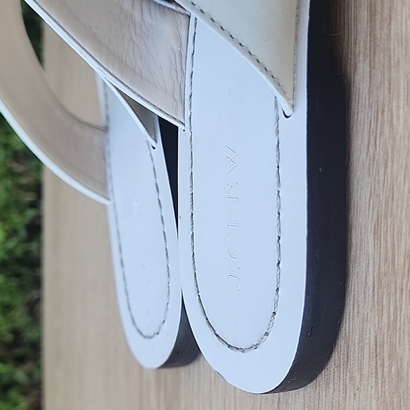 J Crew Cream Leather  Flip Flops Sandals Womens Size 10 - Picture 6 of 12